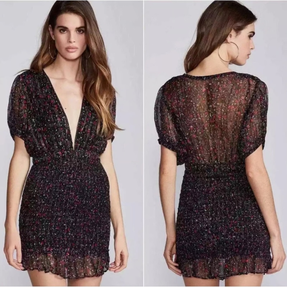 FREE PEOPLE BABY LOVE SMOCKED BODYCON MINI DRESS